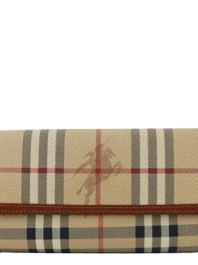 Burberry  Haymarket Check Canvas Long Wallet Beige